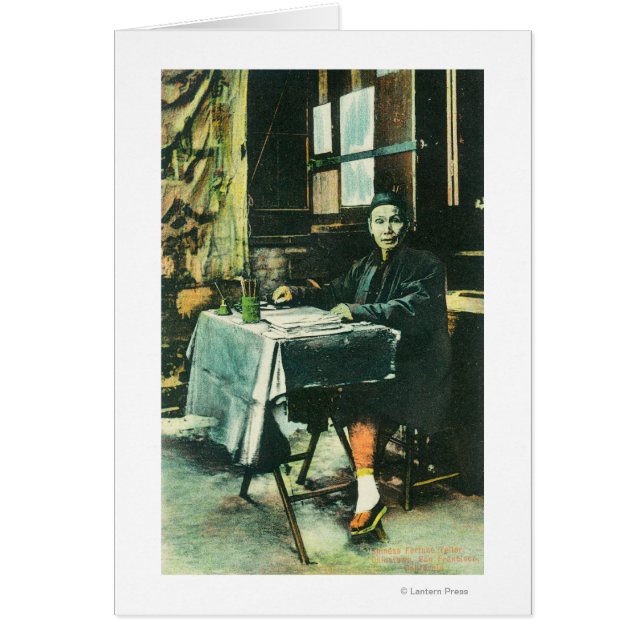 Vy över en kinesisk Fortune Teller Hälsningskort (Framsidan)