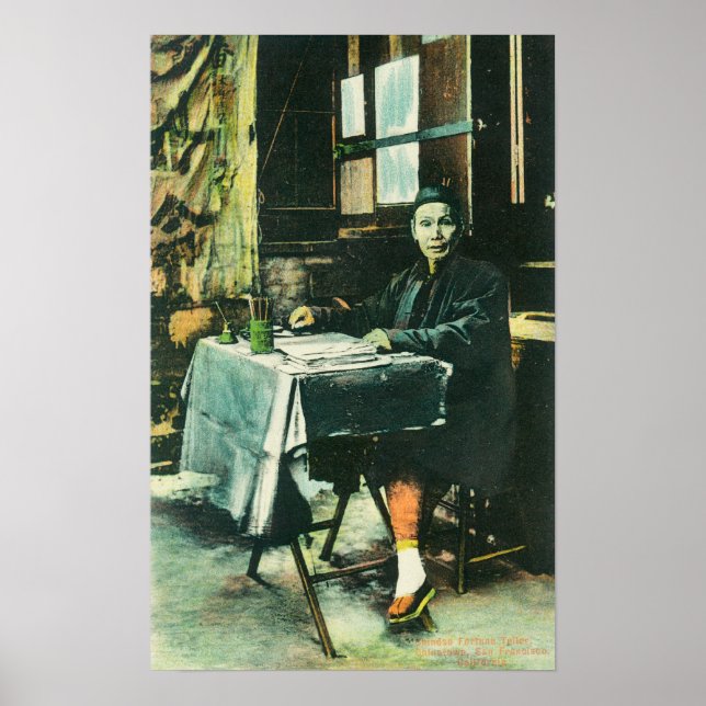 Vy över en kinesisk Fortune Teller Poster (Framsidan)