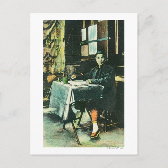 Vy över en kinesisk Fortune Teller Vykort (Framsida)