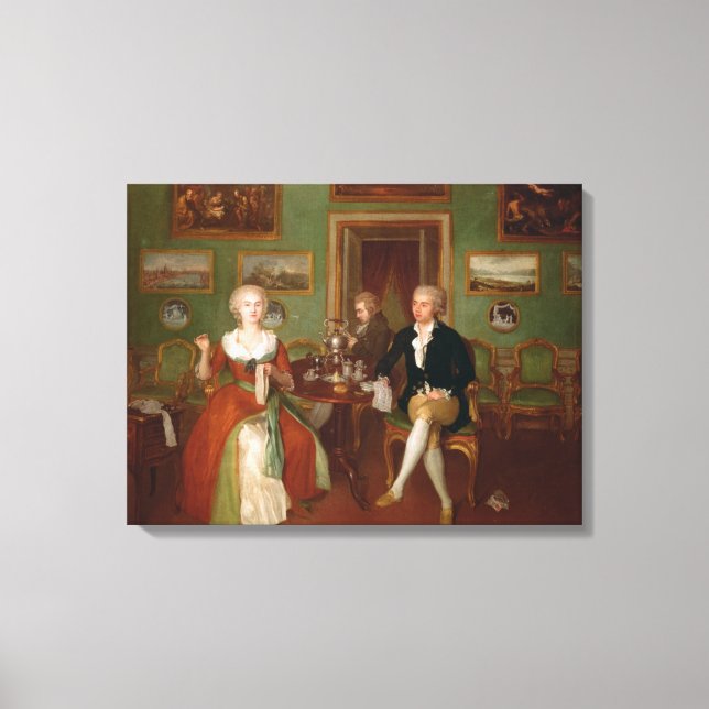 Vy över ett teckning rum, 1780 canvastryck (Framsida)