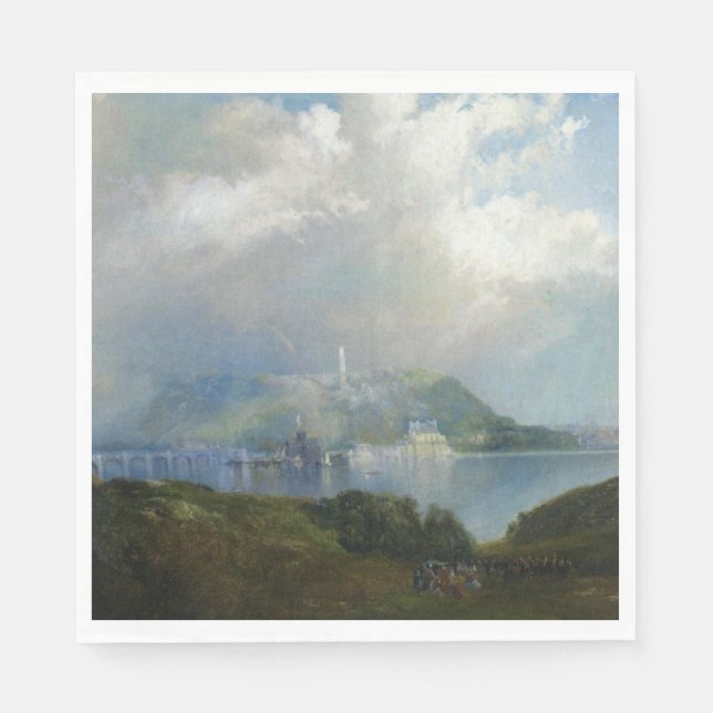 Vy över Fairmount Vatten Works (Philadelphia, PA) Pappersservett (Framsidan)