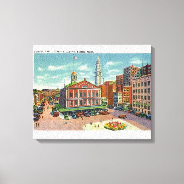 Vy över Faneuil Hall, Liberty-vaggan Canvastryck (Framsida)