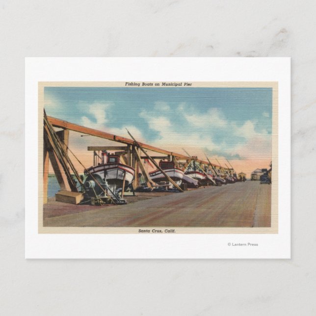 Vy över fiskebåtar i kommun Pier Vykort (Framsida)