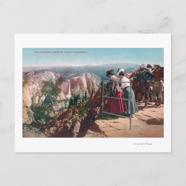 Vy över Fissures och Yosemite Valley Vykort (Framsida)