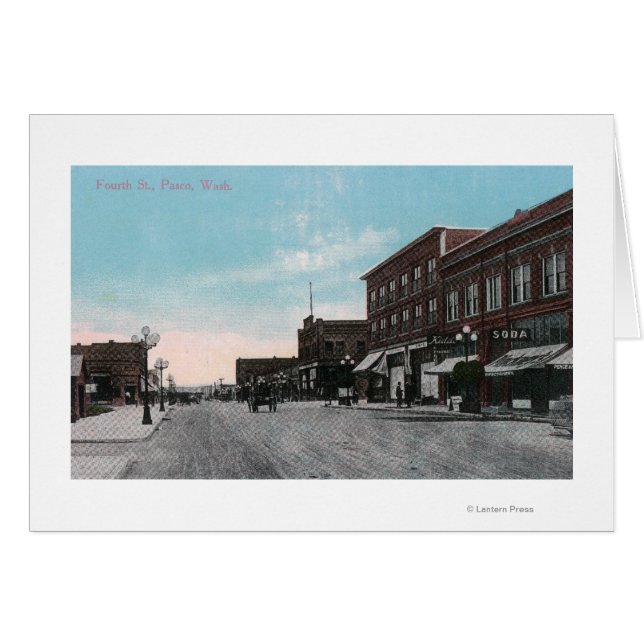 Vy över Fjärde gatan Hälsningskort (Framsidan Horizontal)