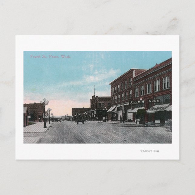 Vy över Fjärde gatan Vykort (Framsida)