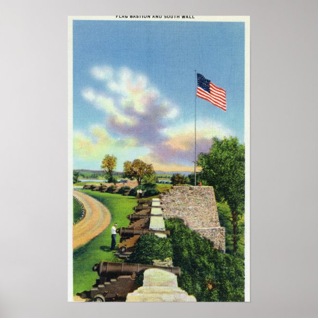 Vy över Flagga- och syd-muren Poster (Framsidan)