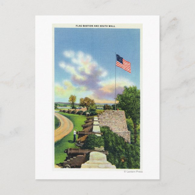 Vy över Flagga- och syd-muren Vykort (Framsida)