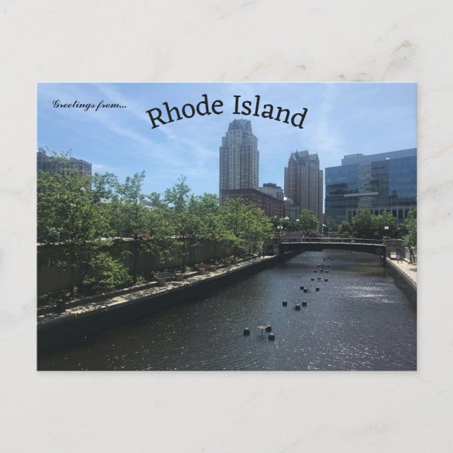 Vy över floden i Rhode island i Providence Vykort (Framsida)