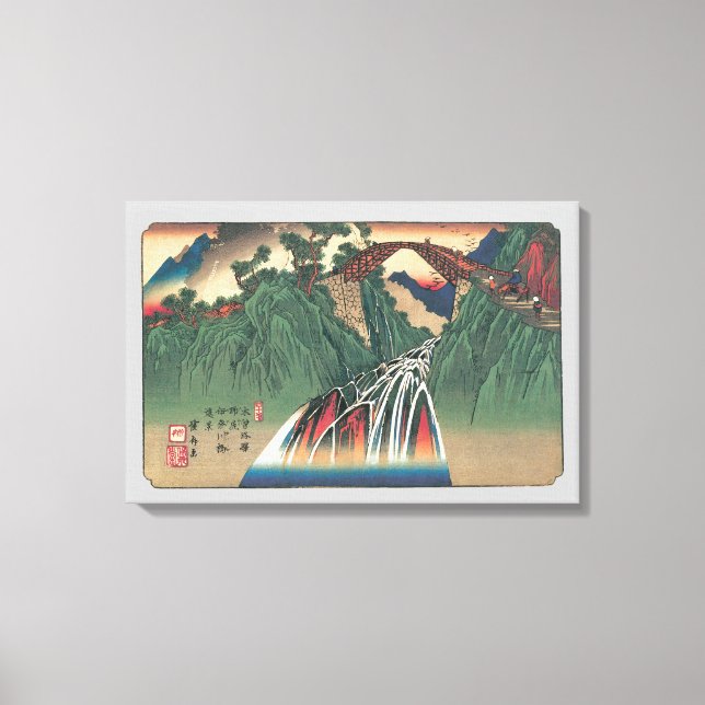 Vy över floden Ina, Nojiri av Hiroshige Canvastryck (Framsida)