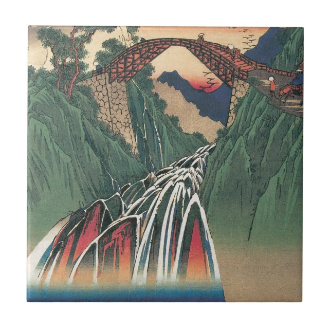 Vy över floden Ina, Nojiri av Hiroshige Kakelplatta (Framsidan)