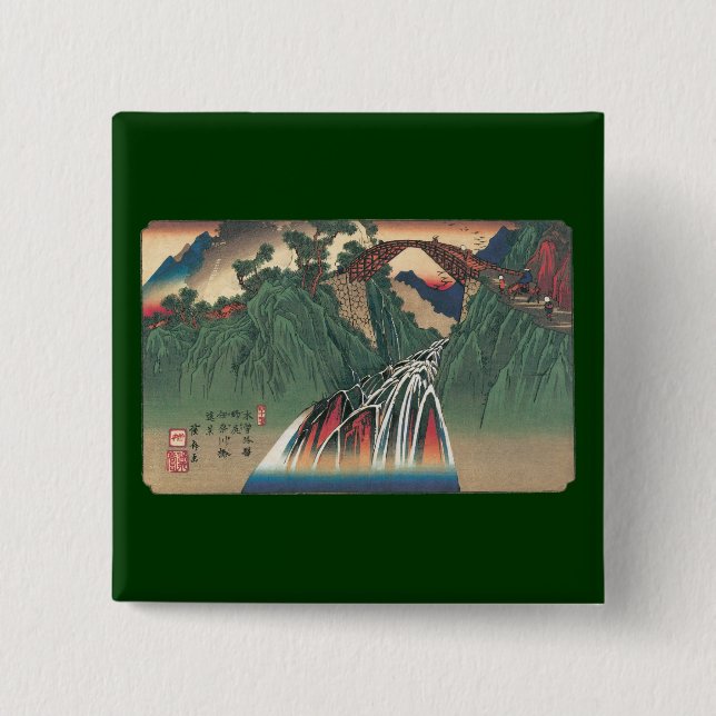 Vy över floden Ina, Nojiri av Hiroshige Knapp (Framsida)