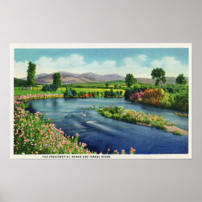 Vy över floden Israel och presidentens Rang Poster (Framsidan)