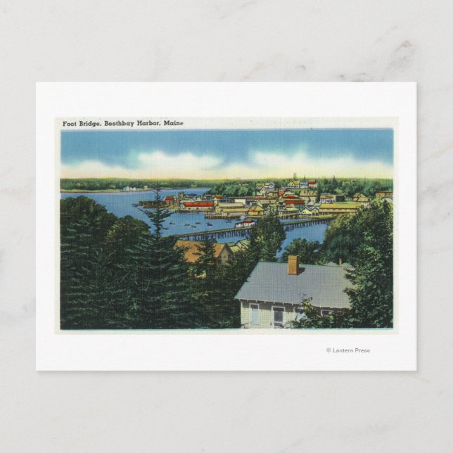 Vy över fotbryggan vykort (Framsida)