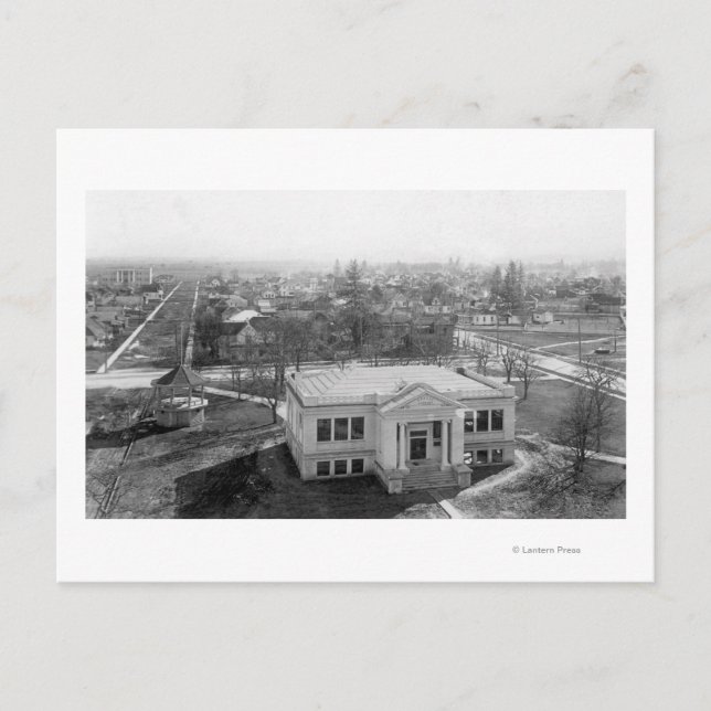 Vy över fotografier av Medford, Oregon och Bibliot Vykort (Framsida)