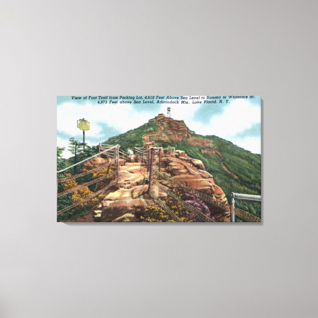 Vy över fotspår till toppmöte canvastryck (Framsida)