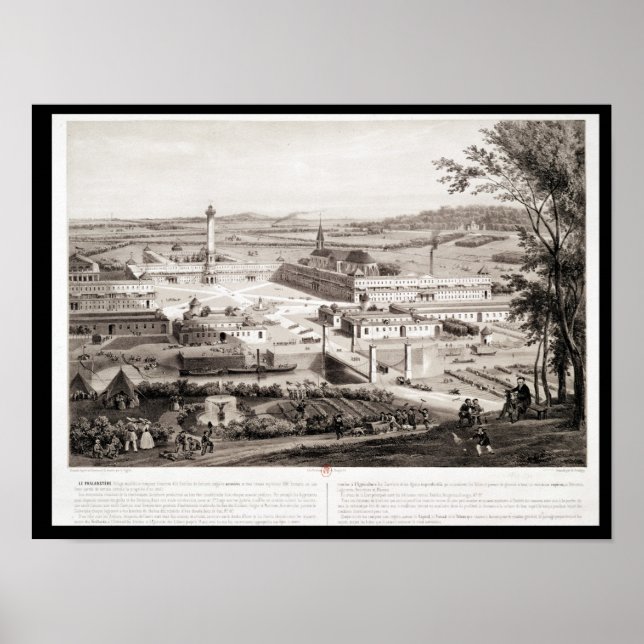 Vy över Fransk Phalanstoppning Poster (Framsidan)