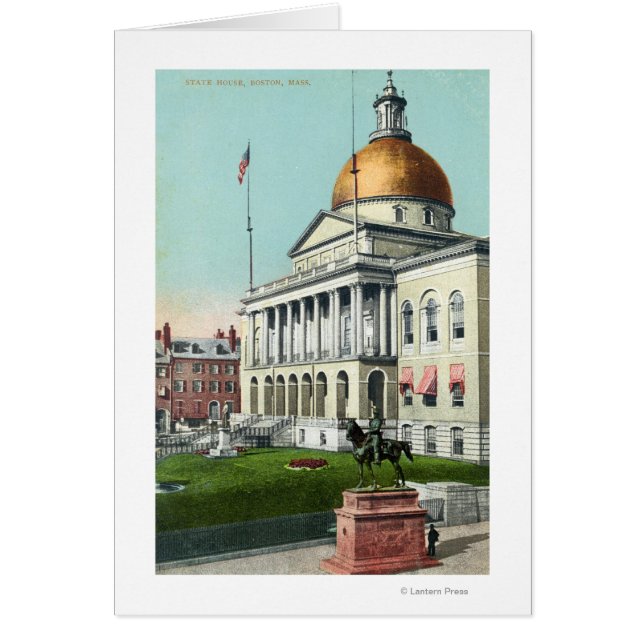 Vy över Front Gräsmatta of the State House Hälsningskort (Framsidan)