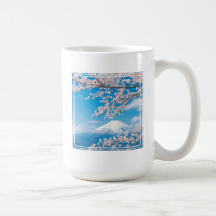 Vy över Fuji-berget med Cherry-Blommar Kaffemugg