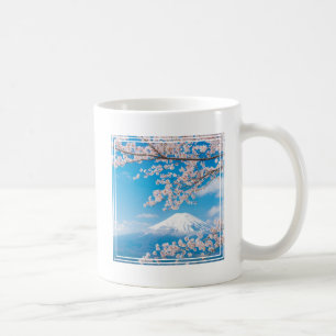 Vy över Fuji-berget med Cherry-Blommar Kaffemugg