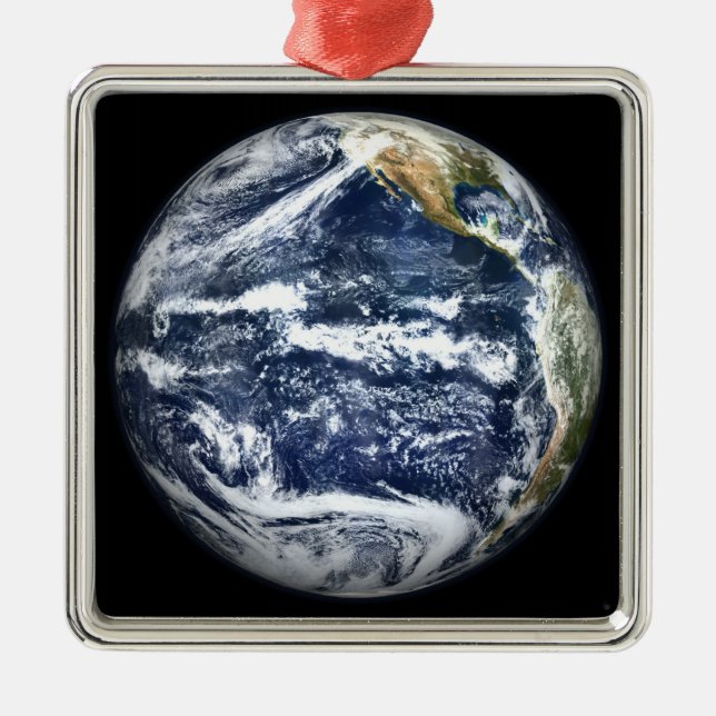 Vy över Fullt jorden i Stillahavsregionen Julgransprydnad Metall (Framsidan)