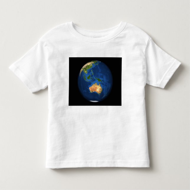 Vy över fullt jorden som visar Indonesien, Oceanen T Shirt (Framsida)