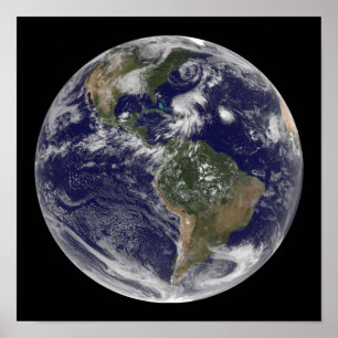 Vy över fullt och fyra stormsystem poster