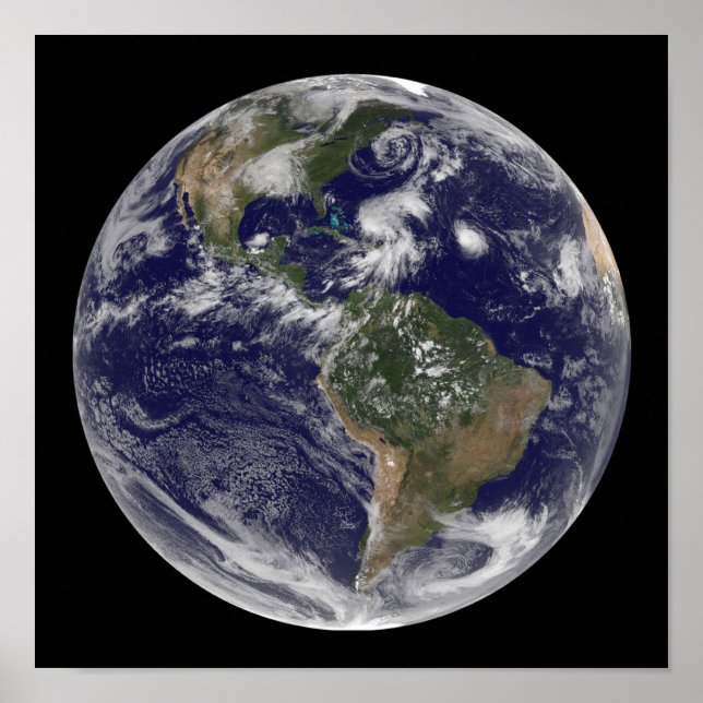 Vy över fullt och fyra stormsystem poster (Framsidan)