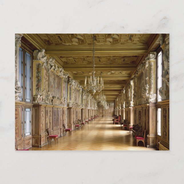 Vy över Galerie Francois I, 1528-40 Vykort (Framsida)