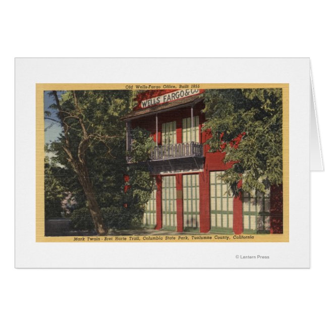 Vy över Gamla Wells-Fargo Office (1855) Hälsningskort (Framsidan Horizontal)