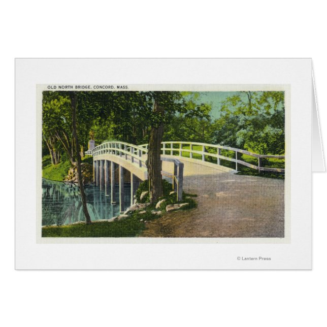 Vy över gammal nordbro hälsningskort (Framsidan Horizontal)