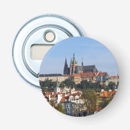 Vy över gammal stad och Prag-slott, Tjeckien Flasköppnare