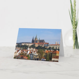 Vy över gammal stad och Prag-slott, Tjeckien Kort