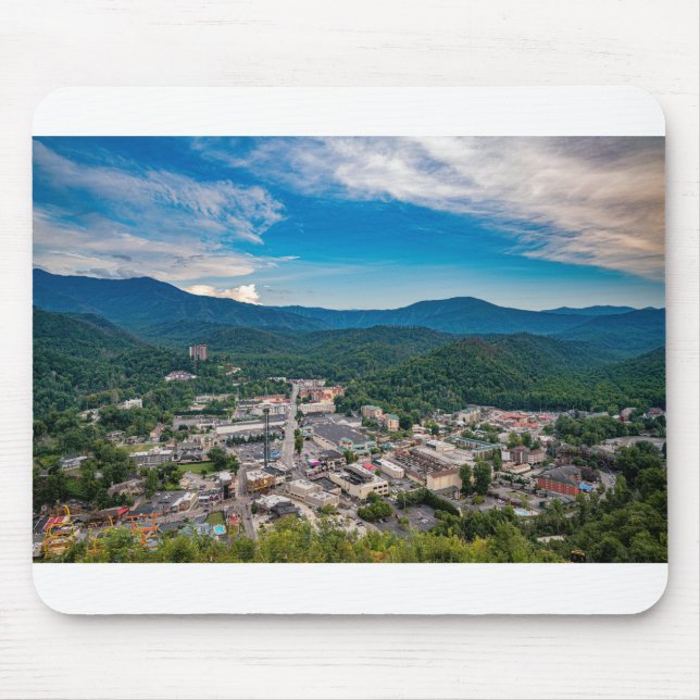 Vy över Gatlinburg Tennessee Smoky Mountains Musmatta (Framsidan)