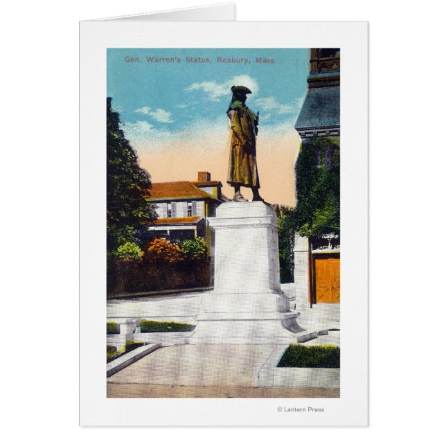 Vy över general Warrens staty Hälsningskort (Framsidan)