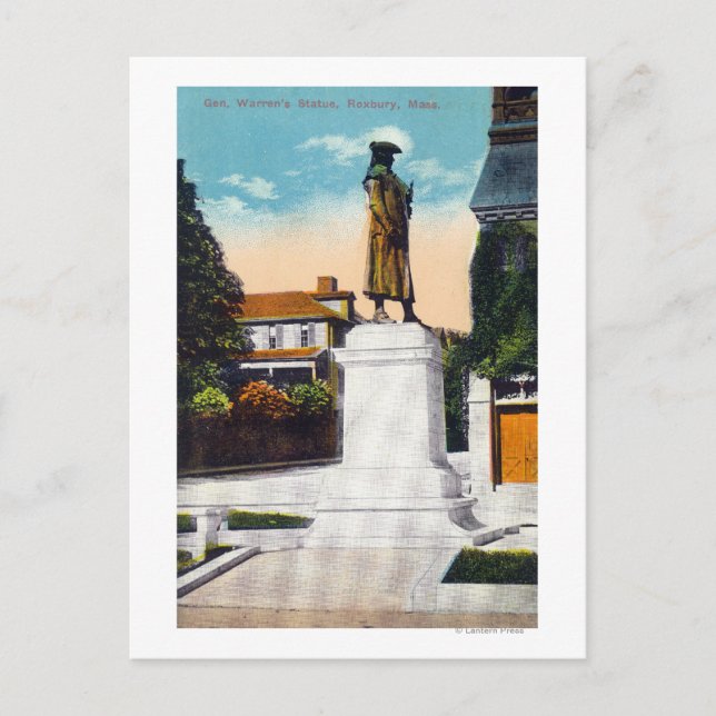 Vy över general Warrens staty Vykort (Framsida)