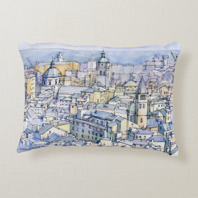 Vy över Genua Prydnadskudde (Baksidan)