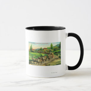 Vy över godsteamerna Hauling Bartlett Vatten Mugg