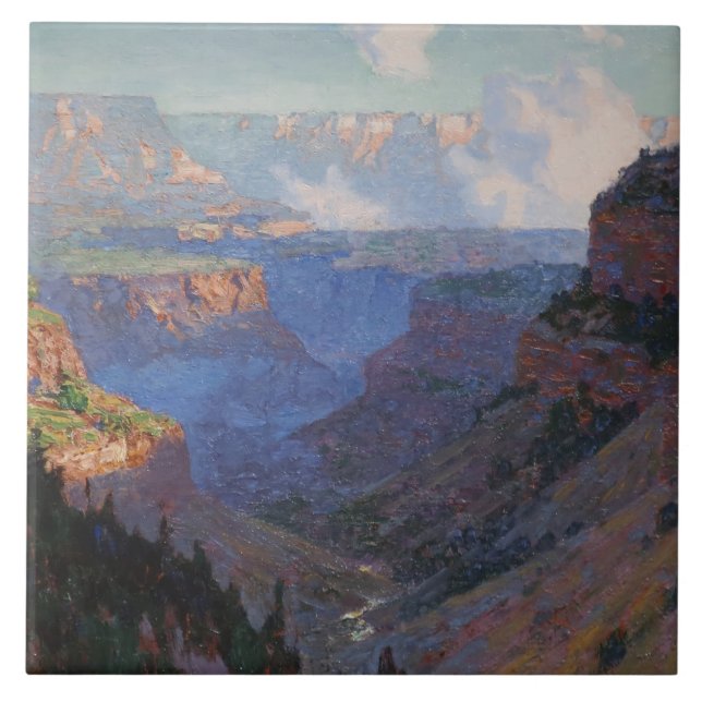 Vy över Grand Canyon (av E.H. Potthast) Kakelplatta (Framsidan)