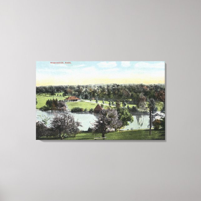 Vy över Grönt Backe Park Canvastryck (Framsida)