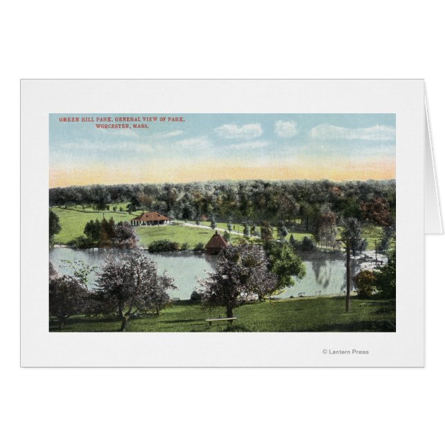 Vy över Grönt Backe Park Hälsningskort (Framsidan Horizontal)