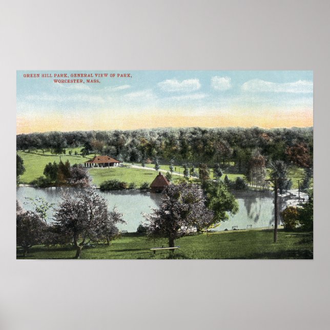 Vy över Grönt Backe Park Poster (Framsidan)