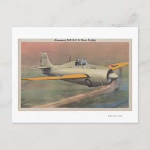 Vy över Grumman F4F-3-U.S. Navy Fighter Vykort