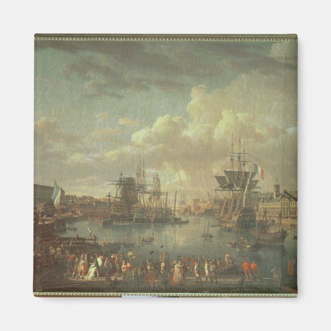 Vy över hamn i Brest Magnet (Framsidan)