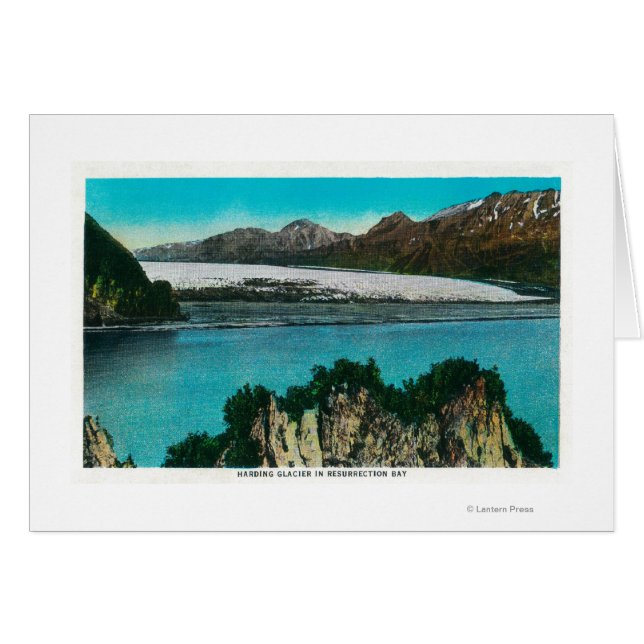 Vy över Harding Glacier i Resurrection Bay Hälsningskort (Framsidan Horizontal)