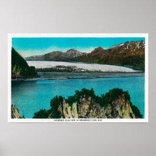 Vy över Harding Glacier i Resurrection Bay Poster