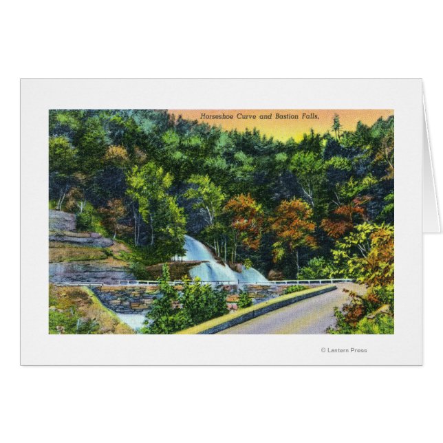 Vy över hästskoskurva över bastionsfack hälsningskort (Framsidan Horizontal)