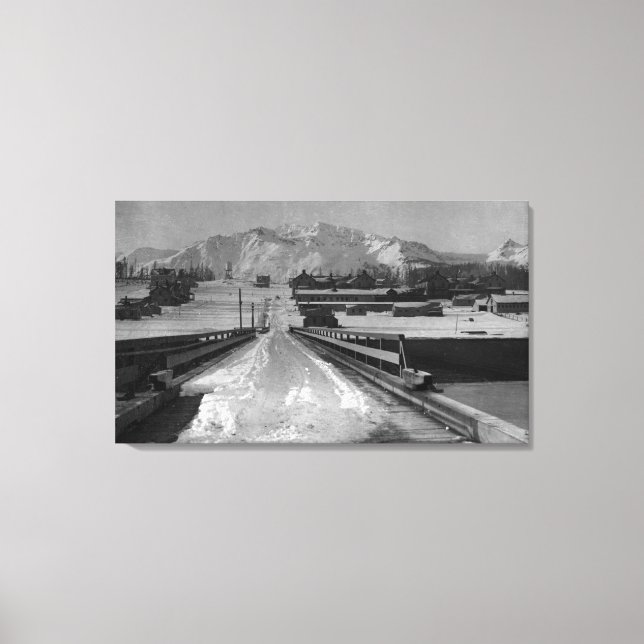 Vy över havet, Alaska från brons foto Canvastryck (Framsida)