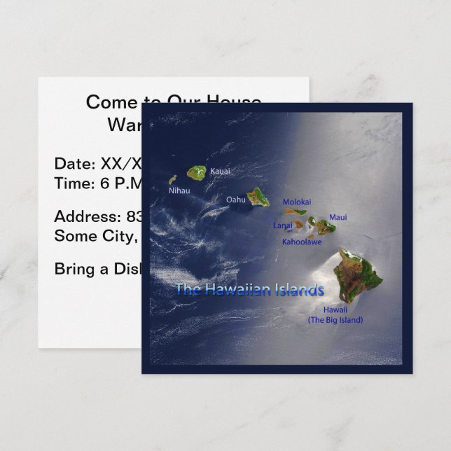 Vy över Hawaiianska öarna Inbjudningar (Fram/baksida)