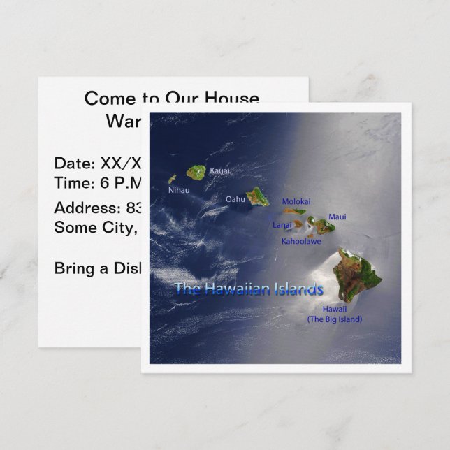 Vy över Hawaiianska öarna Inbjudningar (Fram/baksida)